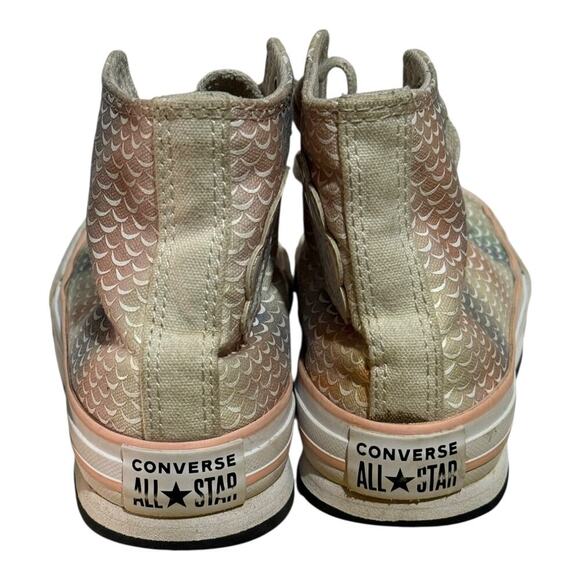 Converse Chuck Taylor All Star High Top Mermaid Scale Girls Size 1Y Pastel Shoes - Picture 6 of 9